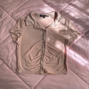 Pink Collared Button Down Top